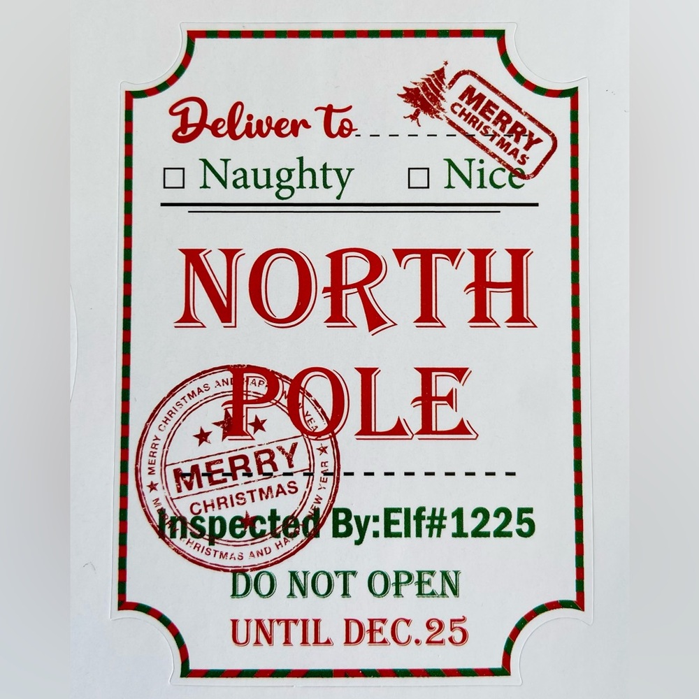 New. 🎅🏻 Santa stickers. Christmas adhesive gift tags. 20 per sheet